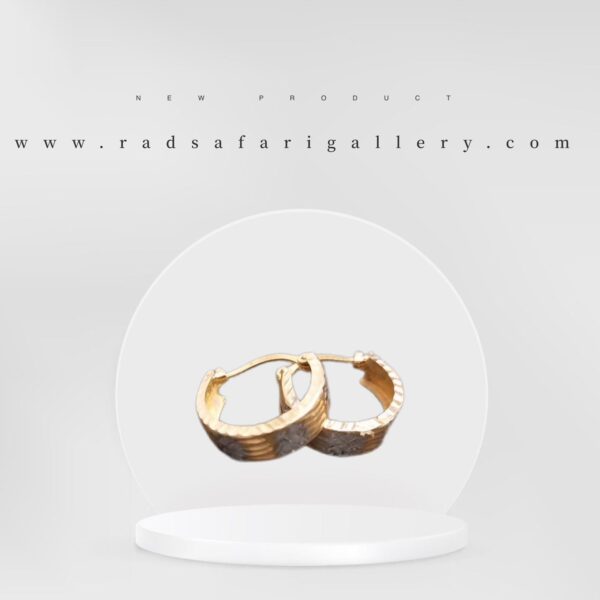 گوشواره تراش سفید و طلایی مربع کد597